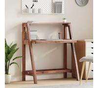 Bureau d'écriture en Bois recyclé Marron 90 x 50 x 103 cm, Bureau Vintage Solide pour à Domicile ou étude