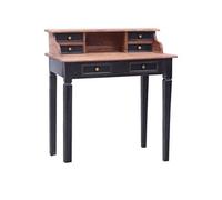 vidaXL Bureau avec tiroirs Bois de récupération solide 90x50x101 cm Marron