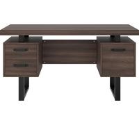 Bureau - Design simple et moderne - 135 x 54 cm - Grande surface de travail - Tiroir silencieux - Rangement efficace - Assemblage requis - Marron