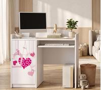 Bureau d'étude blanc pour enfants, bureau pour adolescents de 100x60 cm avec compartiment de rangement, bureau pour les devoirs, design pour filles et garçons