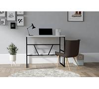 Bureau d'étude Moderne avec Option de Montage Mural, Blanc, 90 x 60 x 74 cm, Panneau en Particules 100% mélamine, épaisseur 18 mm, idéal pour la Maison, l'école et l'hôtel