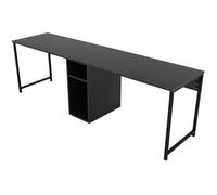Bureau d'étude moderne avec pieds en métal - TWIN - Anthracite / Noir - 240 x 74 x 60 cm