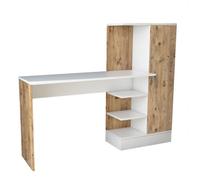 Bureau d'étude moderne - CT2 - Pin atlantique / Blanc - 152,3 x 95 x 50 cm