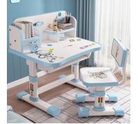 Bureau d'étude pour enfants avec chaises, bureau et bibliothèque pour enfants,table de devoirs d'étudiant,Réglable en hauteur