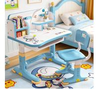 Bureau d'étude pour enfants avec chaises, bureau et bibliothèque pour enfants,table de devoirs d'étudiant,Réglable en hauteur