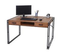 Bureau Dohna, table d'ordinateur, 121x70cm, structure 3D aspect chêne sauvage Marron