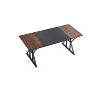VEVOR Bureau de Direction 180 x 80 cm, Grande Table d'ordinateur Moderne et Simple, Table d'étude en Bois avec Cadre en métal, Charge 68 kg, Poste de Travail pour Bureau à Domicile, Marron et Noir
