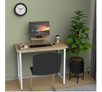 Bureau D'ordinateur 80x40cm - Petite Table de Bureau Avec Support - Blanc+Couleurs du bois