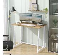 Bureau d'ordinateur - 80x40x75 cm - Bureau droit taille compacte - Pliable - Table d'ordinateur télétravail - Sonoma Blanc