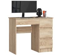 Bureau d'ordinateur AKORD droit A7 Chêne Sonoma 90 cm 4 tiroirs façade Chêne Sonoma 90x50x77 cm