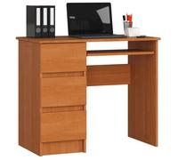 AKORD Bureau Ordinateur A-6 avec Tablette Clavier | L90 x H77 x P50 cm 30 kg | 3 Tiroirs | Petit Bureau de Chambre PC Desk Table Enfant