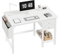 Bureau d'ordinateur avec étagères en tissu - Bureau de jeu réversible de 105 cm, idéal pour les petits espaces - Bureaux pour ordinateur adaptés aux chambres
