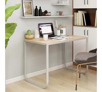 Bureau d'Ordinateur Blanc et Chêne 110x60x73 cm Aggloméré Informatique vidaXL