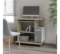 Bureau d'Ordinateur Chêne Fumé 80x50x75 cm Bois d'Ingénierie Rangement vidaXL