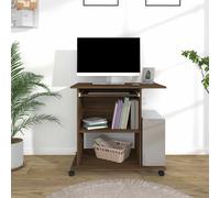 Bureau d'Ordinateur Chêne Fumé 80x50x75 cm Bois d'Ingénierie Rangement vidaXL