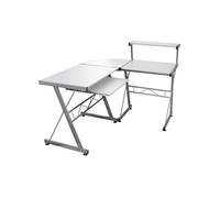 vidaXL Bureau d'ordinateur d'angle Blanc 132x112x99 cm Bois ingénierie