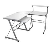vidaXL Bureau d'ordinateur d'angle Blanc 132x112x99 cm Bois ingénierie