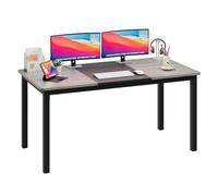 Bureau d'ordinateur de 63 Pouces, Grand Bureau de Bureau avec Cadre en métal Noir, Bureau de Jeu de Style Moderne et Simple, Station de Travail d'écriture Robuste pour