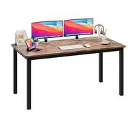 Bureau d'ordinateur de 63 Pouces, Grand Bureau de Bureau avec Cadre en métal Noir, Bureau de Jeu de Style Moderne et Simple, Station de Travail d'écriture Robuste pour
