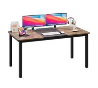 Bureau d'ordinateur de 63 Pouces, Grand Bureau de Bureau avec Cadre en métal Noir, Bureau de Jeu de Style Moderne et Simple, Station de Travail d'écriture Robuste pour