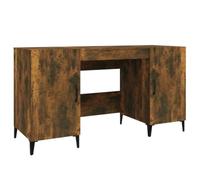 Bureau d'ordinateur en bois composite 140 x 50 x 75 cm, finition chêne | Meuble fonctionnel, style industriel, montage facile avec manuel inclus, usage polyvalent