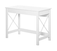 Bureau d'ordinateur - HOMCOM - style moderne - cadre renforcé en forme X - 105 x 50 x 76 cm - blanc
