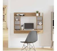 Bureau d'ordinateur mural(1 pc) - vidaXL - Table intérieure - bois d'ingénierie - chêne artisanal - 105 x 48 x 75 cm@lvb33s