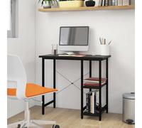 Bureau d'Ordinateur Noir et Chêne Clair 80x40x72cm MDF et Métal Table vidaXL