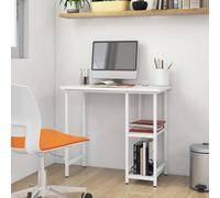 vidaXL Bureau d'ordinateur Blanc 80x40x72 cm MDF et métal Blanc G