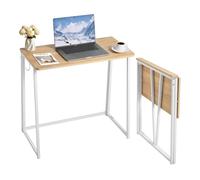 Bureau d'Ordinateur Pliant 80 cm-VEVOR-Table de Bureau Informatique Pliable pour Petits Espaces-Bois et Blanc