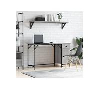 vidaXL Bureau d'ordinateur sonoma gris 131x48x75 cm bois d’ingénierie Gris G