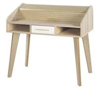 Bureau Dos d'âne Vintage Chêne 1 Tiroir Blanc L 104 H 95.1 P 60 cm - L 104 x l 60 x H 95 cm marron G