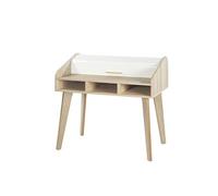 Bureau Dos d'âne Vintage Rideau Blanc - 0 Tiroir - L 104 x l 60 x H 95 cm