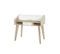 Bureau Dos d'âne Vintage Rideau Blanc - 1 Tiroir - L 104 x l 60 x H 95 cm