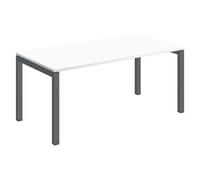 Bureau droit Arko blanc 160 cm piètement métal anthracite - - Bruneau