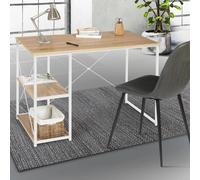 Bureau droit DETROIT design industriel métal blanc