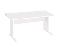 Bureau droit Excellens Bois L 160 cm plateau blanc pied bois L blanc - voile de fond droit - - Bruneau