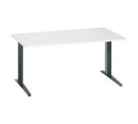 Bureau droit Excellens L 160 cm piétement métal plus blanc / anthracite - - Bruneau