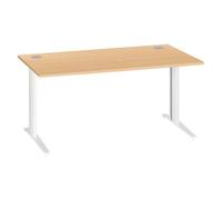Bureau droit Excellens L 160 cm piétement métal plus hêtre / blanc - - Bruneau