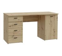 Bureau droit - GOLDSBORO - Chêne artisan / Noir - 145,2 x 60 x 75,3 cm