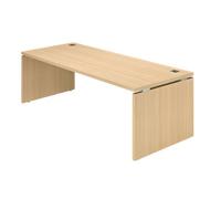 Bureau droit L 180 x P 90 cm, piètement plein bois - Milano - chêne clair