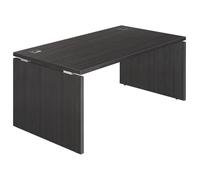 Bureau droit L 200 x P 90 cm, piètement plein bois - Milano - noir