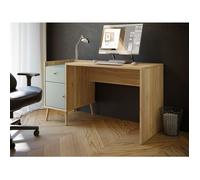 Bureau droit WHENUA - Chêne/ Vert sauge - 139,6 x 77,3 x 60 cm