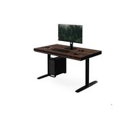 Bureau électrique assis-debout avec tiroir et chargeur sans fil Qi, noir/noyer, 1 200 mm : ELLIS