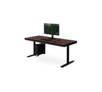 Bureau électrique assis-debout avec tiroir et chargeur sans fil Qi, noir/noyer, 1 600 mm : ELLIS