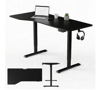 Juskys Bureau à Hauteur réglable de 160 x 75 cm - Bureau Assis/Debout à réglage électrique continu, Fonction mémoire - Noir