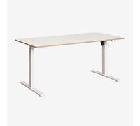 Bureau électrique rectangulaire réglable en hauteur avec fonction mémoire en bois et fer Serpi Bois Blanc Blanc ↔︎ 160 cm
