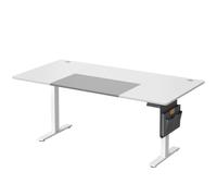 Bureau Électrique Réglable - SONGMICS - 180x80 cm - Mémoire 4 Hauteurs - USB-C - Blanc Nuage/Gris Tourterelle