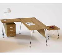 Bureau en bois Bureau d'angle Commode 2x Armoire à dossiers Table basse 4pcs Set