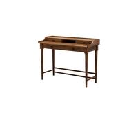 Bureau en bois de manguier marron foncé, droit, 3 tiroirs, avec rangement - Chehoma, Beauvoir - 120x50x90 cm